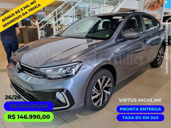 VOLKSWAGEN VIRTUS 1.0 200 TSI HIGHLINE AUTOMÁTICO